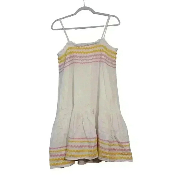 Lisa Marie Fernandez Target Dress Size Small Ric Rac Spaghetti Strap Linen Blend - Picture 9 of 13
